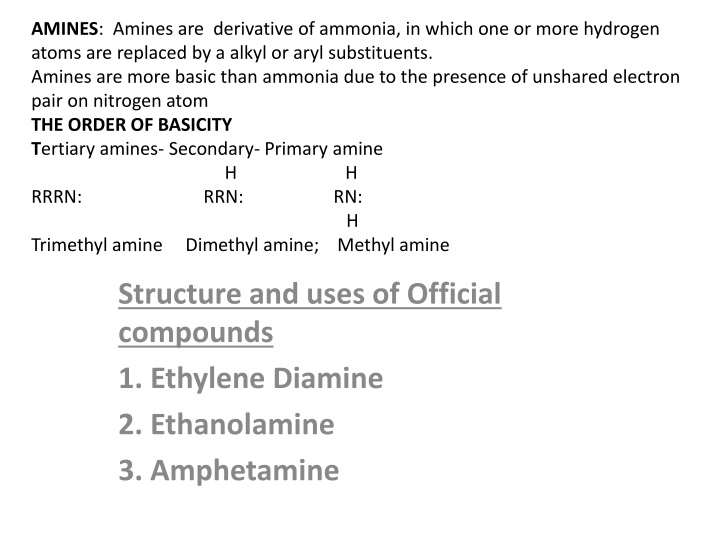 Amines: Structure, Properties, and Uses