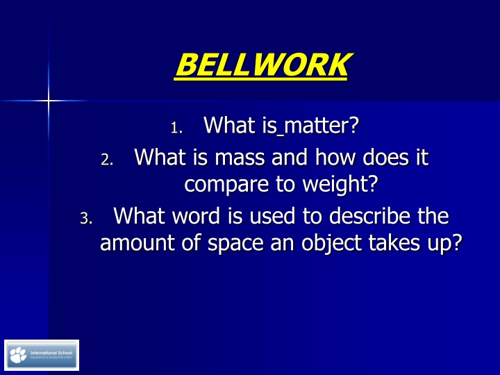 Properties of Matter in the Matter and Change Unit