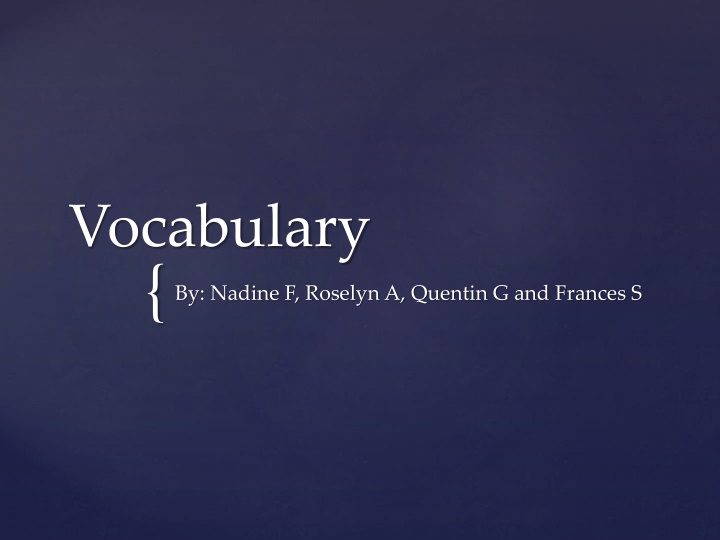 Enhancing Vocabulary: Definitions and Examples