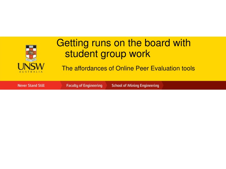 Enhancing Student Group Work with Online Peer Evaluation Tools