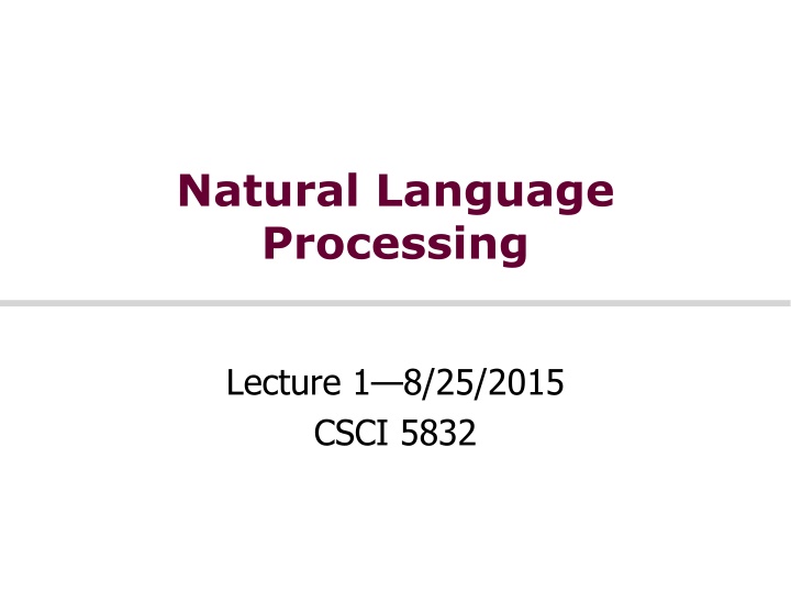 Introduction to Natural Language Processing and its Applications
