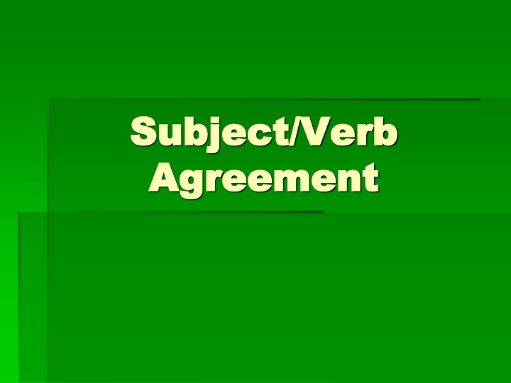 Subject-Verb Agreement in Grammar