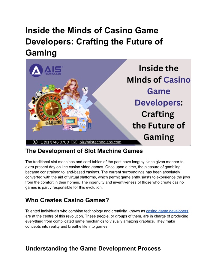 inside the minds of casino game developers n.w