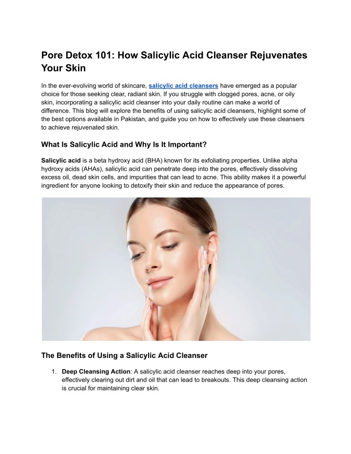 pore detox 101 how salicylic acid cleanser n.w