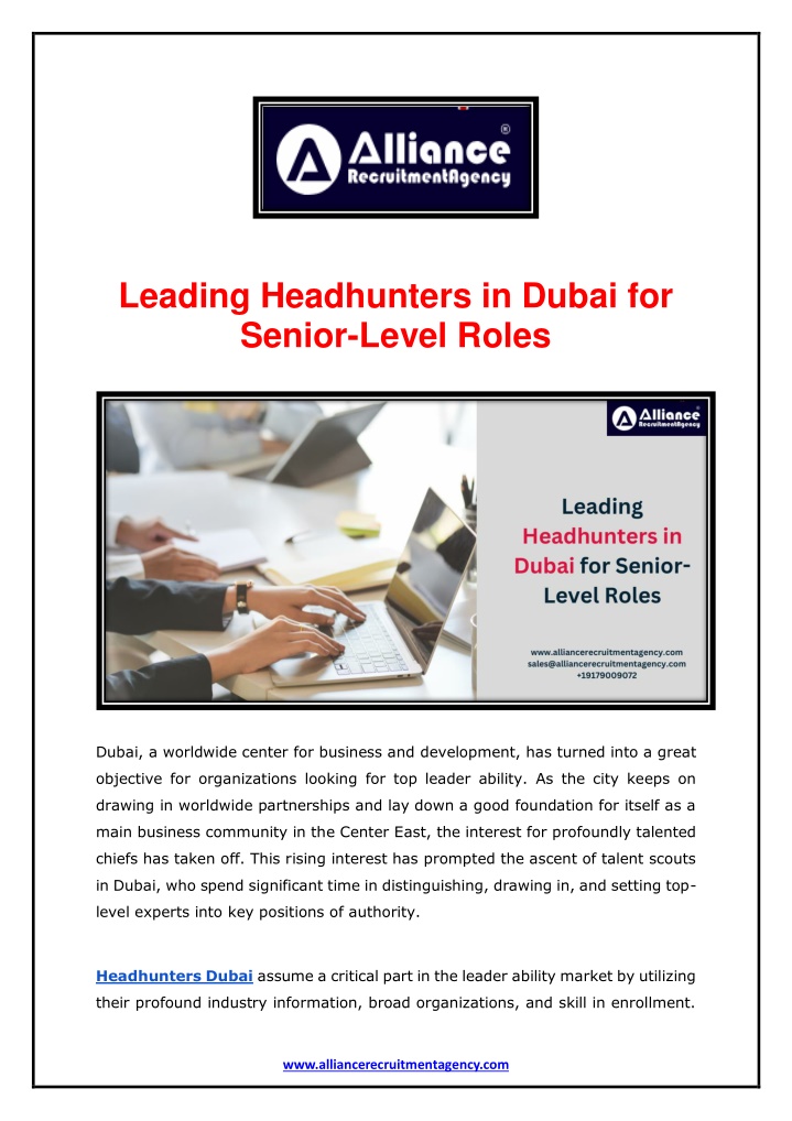 leading headhunters in dubai for senior level n.w