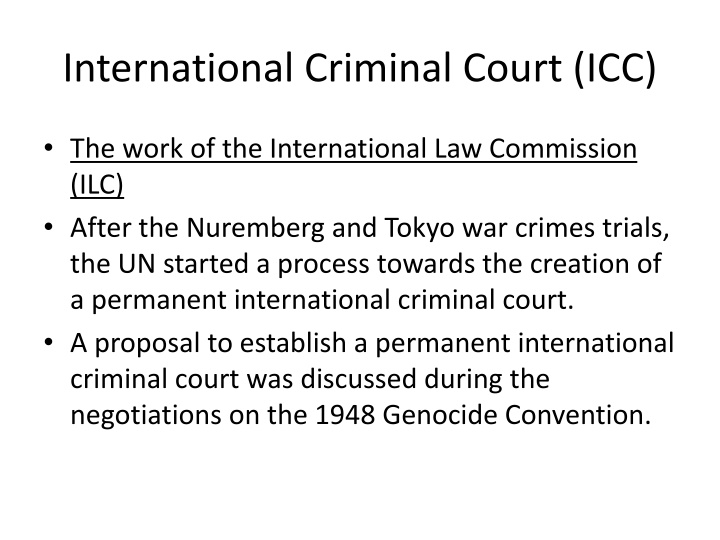 Establishment of the International Criminal Court (ICC)