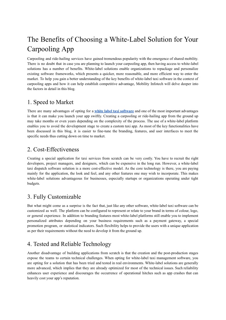 the benefits of choosing a white label solution n.w
