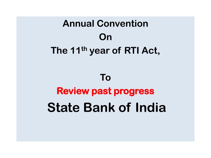 State Bank of India - Annual Convention and Functions Overview