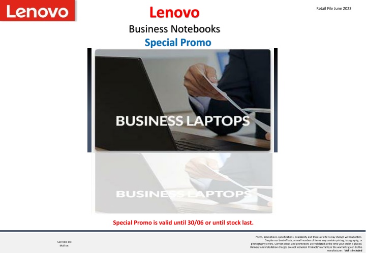 Lenovo Business Notebooks Special Promo June 2023