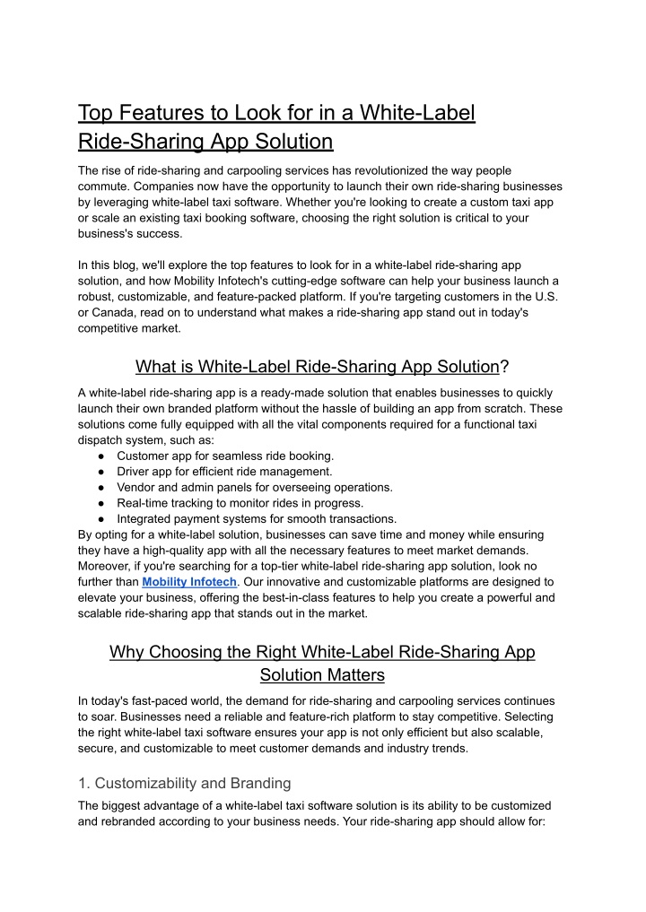 top features to look for in a white label ride n.w