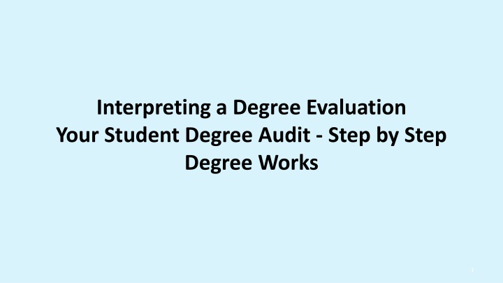 Degree Audit: Step-by-Step Guide