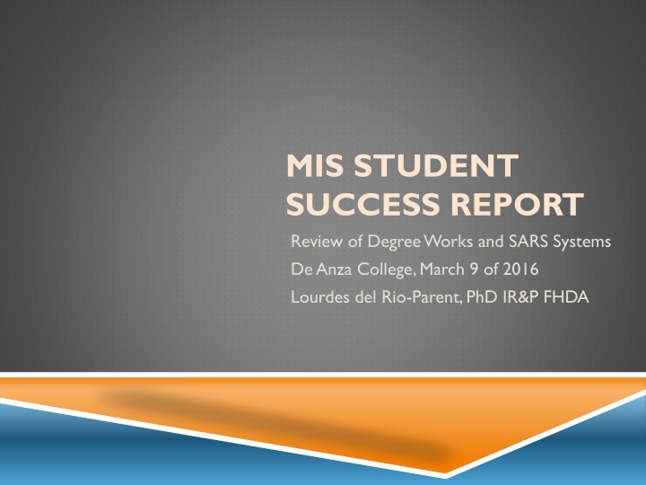 Student Education Plan Development at De Anza College