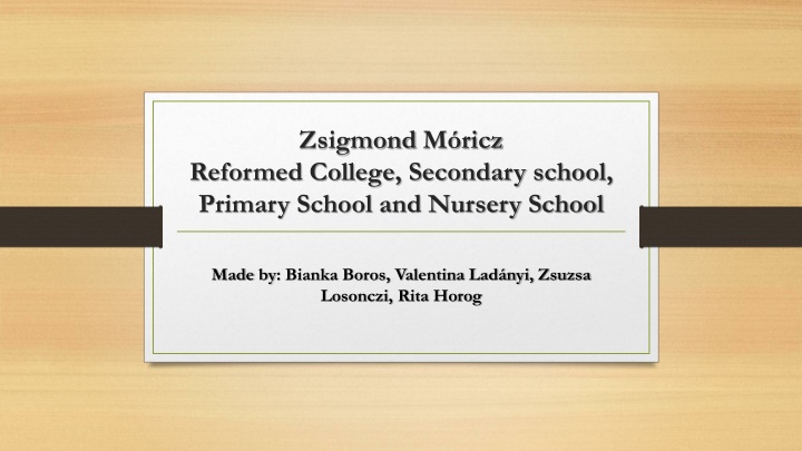 Vibrant Life at Zsigmond Mricz Reformed College