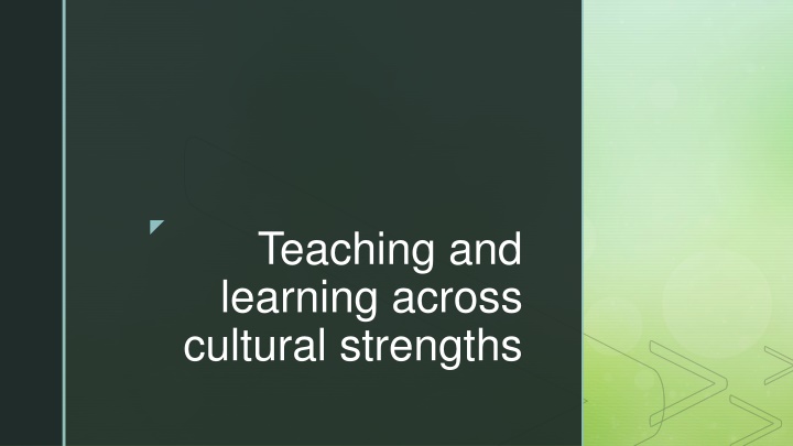 Cultural Diversity in Teaching and Learning