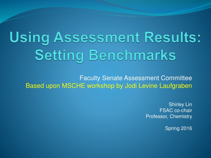 Benchmarking in Student Learning Assessment