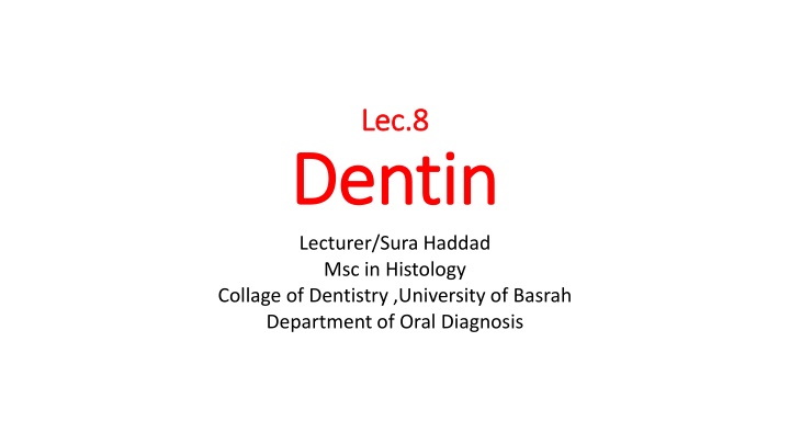 Dentin: Structure, Properties, and Functions
