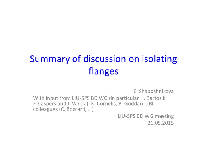 Discussion on Isolating Flanges in SPS Impedance Model