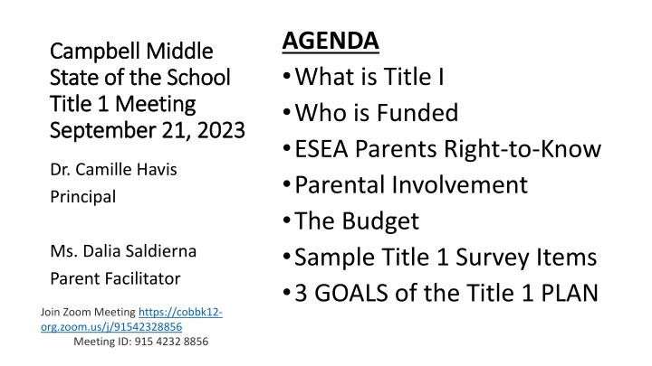 Title I Program and Parental Involvement in Education