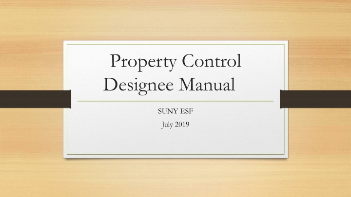 SUNY Property Control Designee Manual Overview
