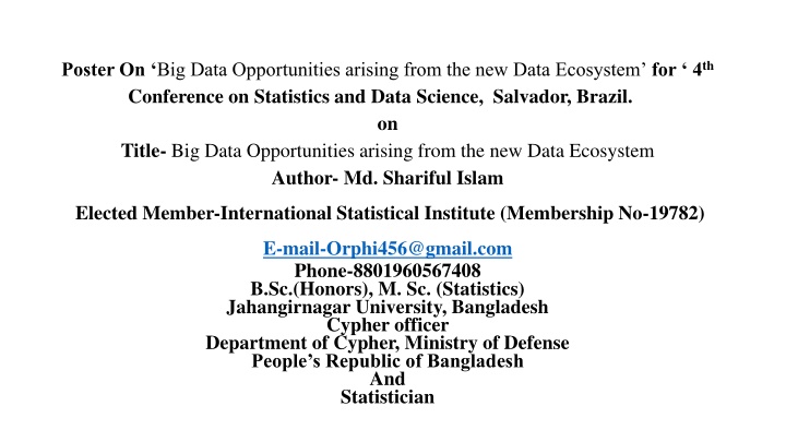 Big Data Opportunities in the New Data Ecosystem