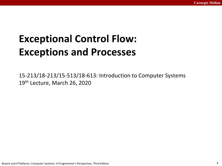 Exceptional Control Flow in Computer Systems