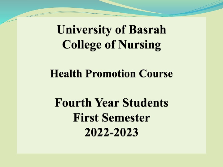 Health Education: Domains of Learning and Stages of Behavior Change