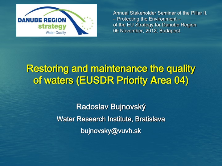 Enhancing Water Quality in the Danube Region: EUSDR Priority Area 04