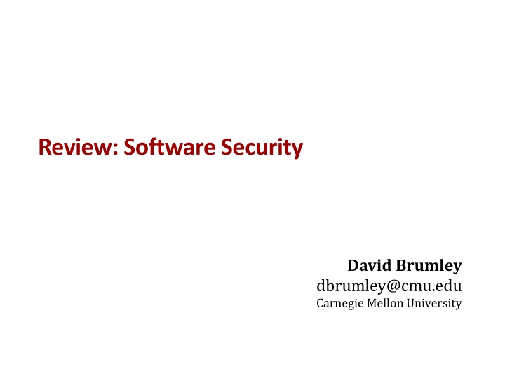 Software Security Fundamentals