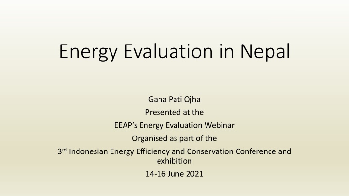 Energy Evaluation in Nepal: Government's Role and Policy Framework