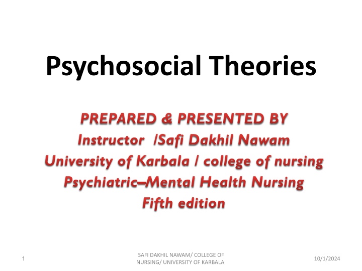 Overview of Psychoanalytic Theories in Psychiatric Mental Health Nursing