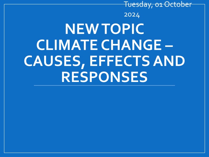 Climate Change: Causes, Effects, and Responses
