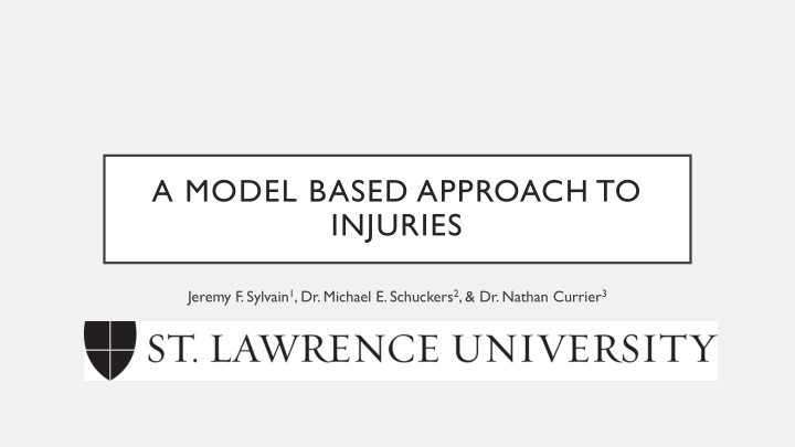 A Model-Based Approach to Injuries in Professional Ice Hockey