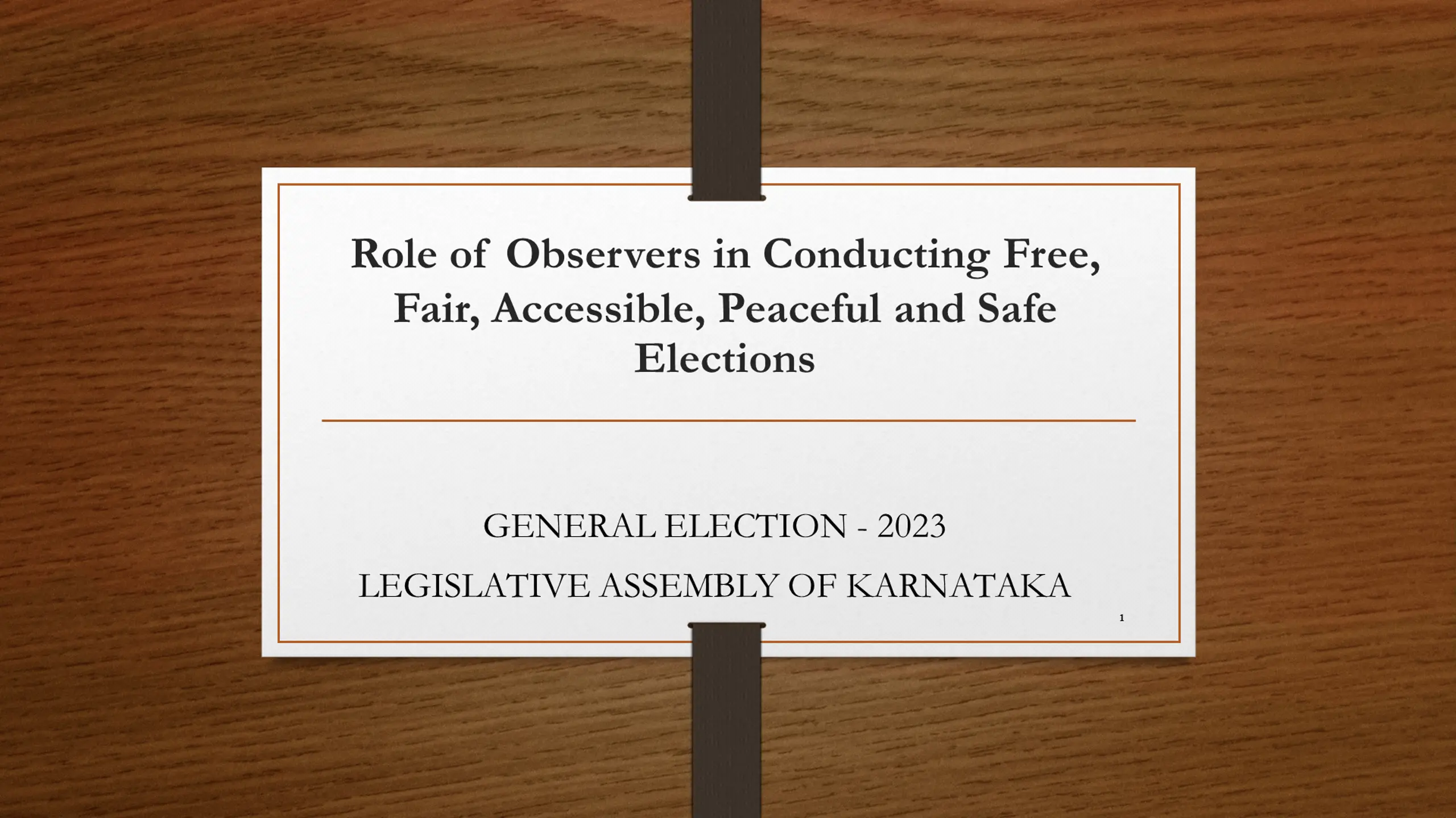 DEC HK - ROLE  OF OBSERVER- Karnatka