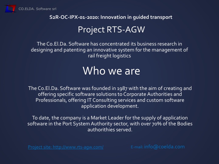 Innovative Rail Freight Logistics Management System by CO.ELDA Software
