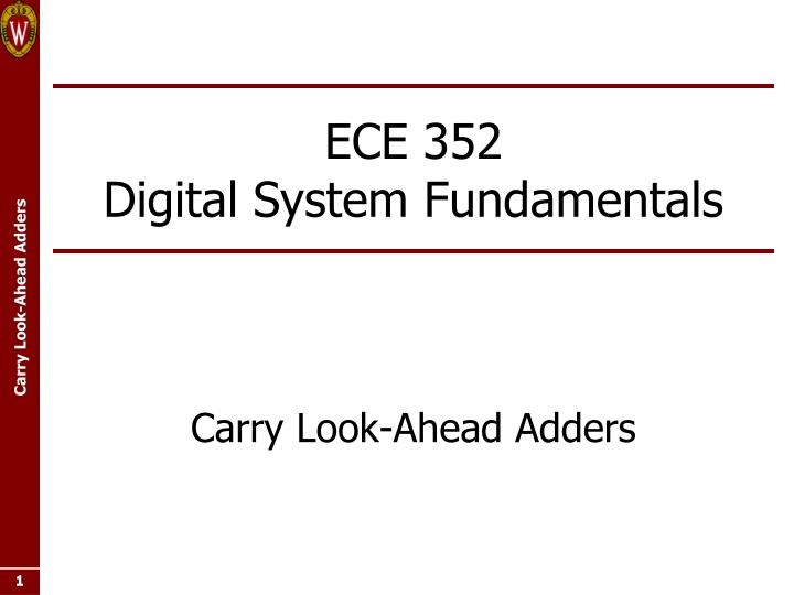 Carry Look-Ahead Adders in Digital Systems