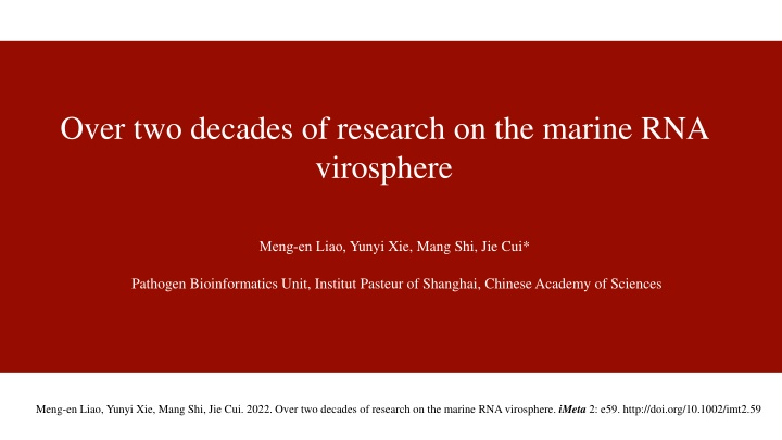 Decades of Marine RNA Virosphere Research