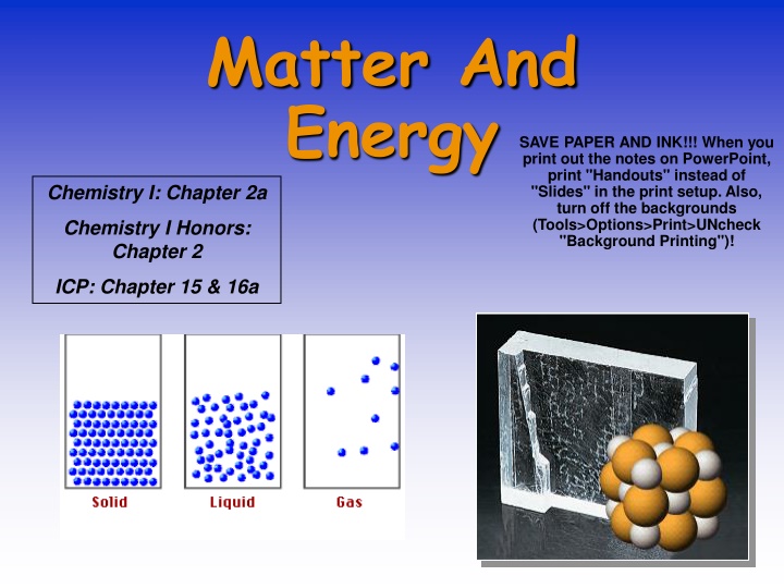 Matter and Energy in Chemistry: A Comprehensive Overview