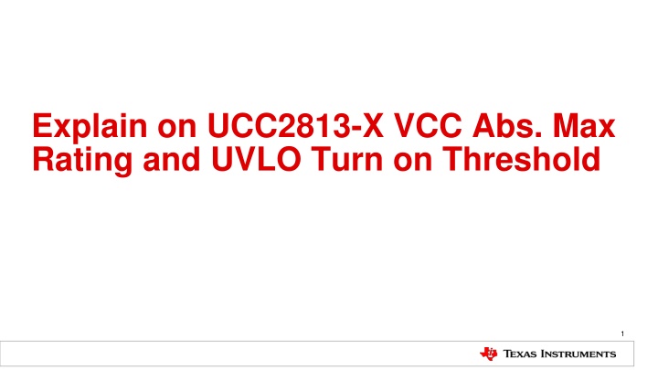 UCC2813-X VCC Abs. Max Rating and UVLO