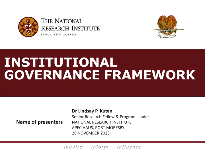 INSTITUTIONAL GOVERNANCE FRAMEWORK