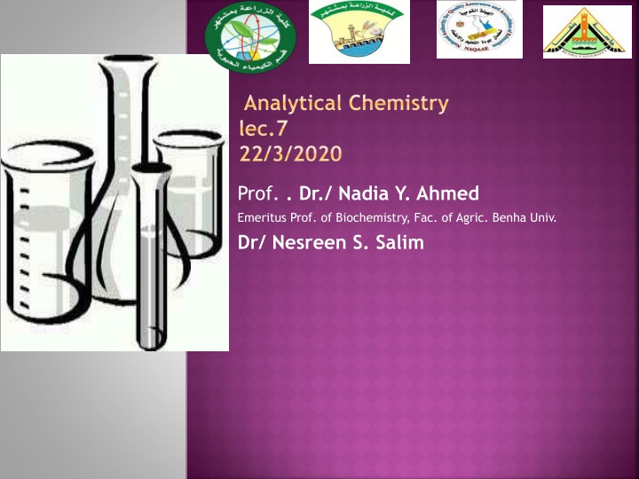 Precipitation Reactions in Analytical Chemistry