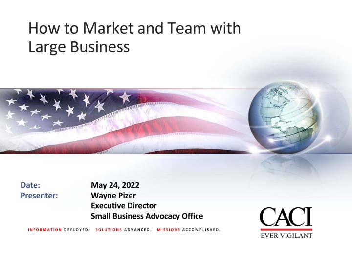 Effective Strategies for Marketing and Teaming with Large Businesses