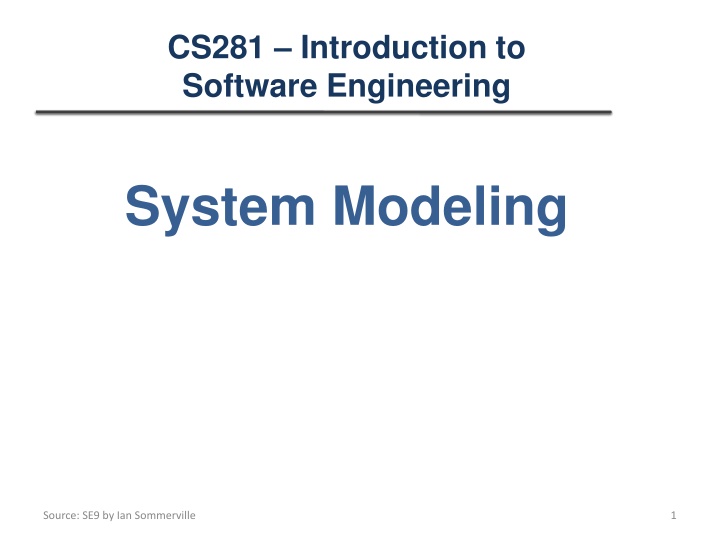 System Modeling in Software Engineering