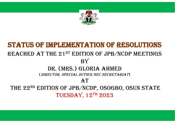 Summary of 21st JPB/NCDP Meeting on Good Governance and Sustainable Development