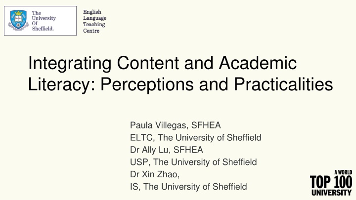 Integrating Content and Academic Literacy: Perceptions and Practicalities in Education
