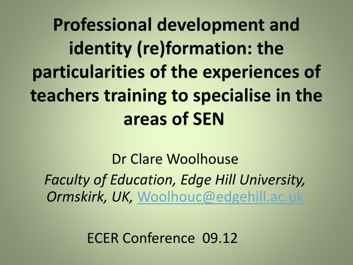 Teacher Identity Development in Special Education Training