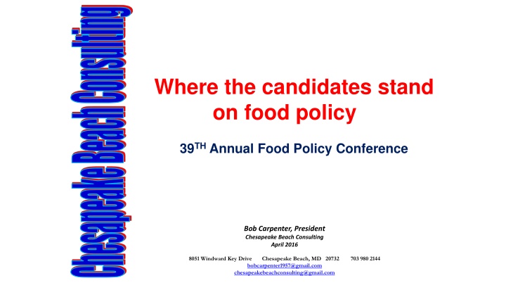 Republican National Convention 2012 Food Policy Stance