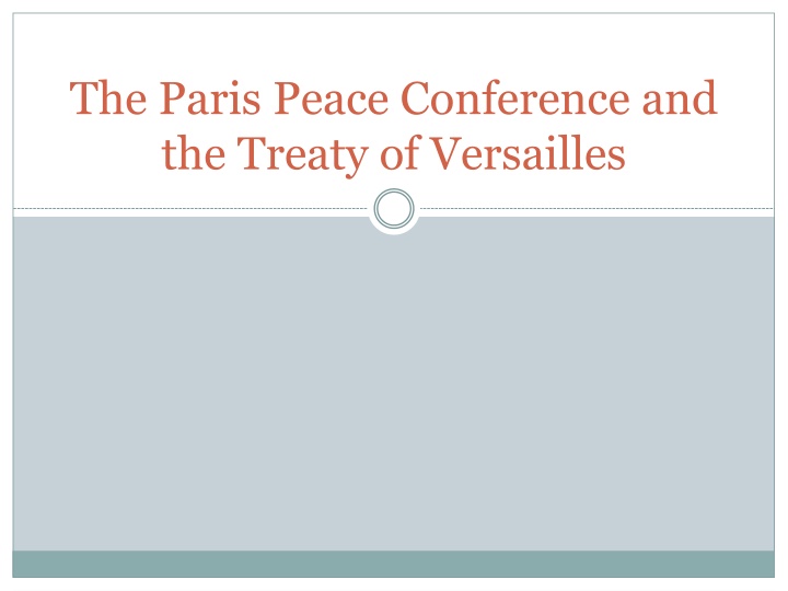 Influential Forces and Outcome of the Paris Peace Conference & Treaty of Versailles