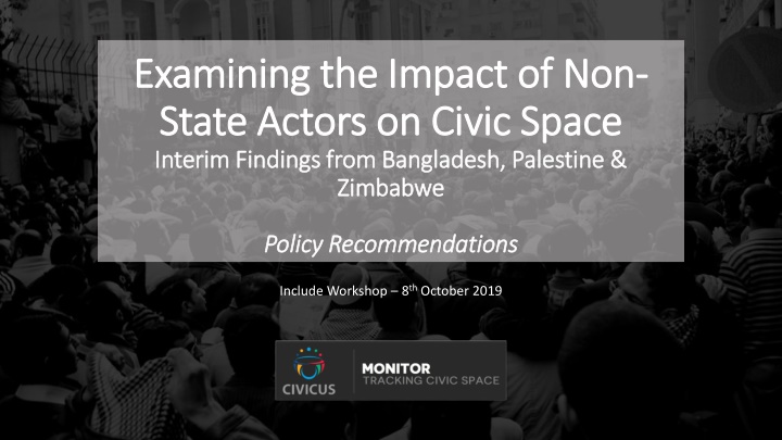 Impact of Non-State Actors on Civic Space: Interim Findings & Recommendations