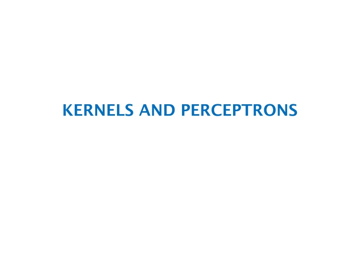 Kernels and Perceptrons: A Comprehensive Overview