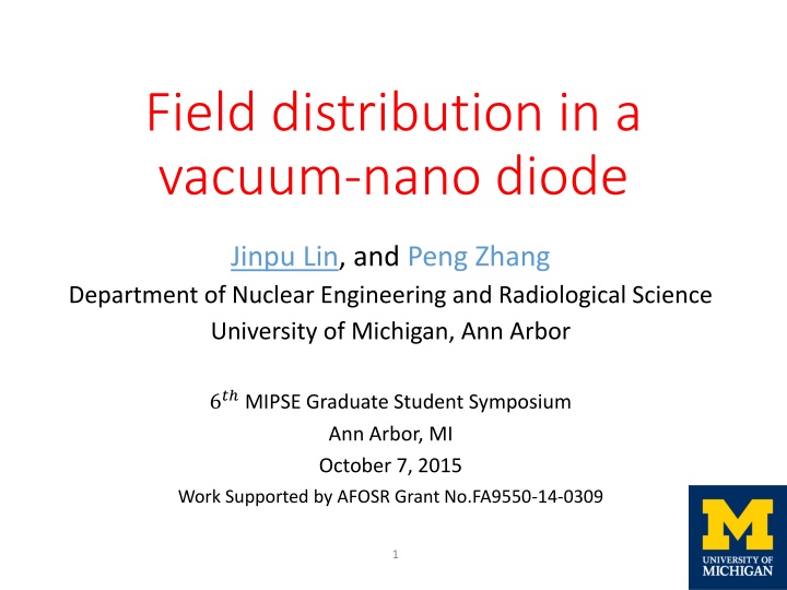 Electric Field Distribution in Vacuum Nano-Diode